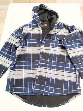 Wolverine Fleece-Lined Plaid Hooded Flannel Jacket 🧥Gorpcore